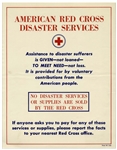 Vintage Red Cross Poster Warning Americans of Red Cross Disaster Relief Impersonation Scams